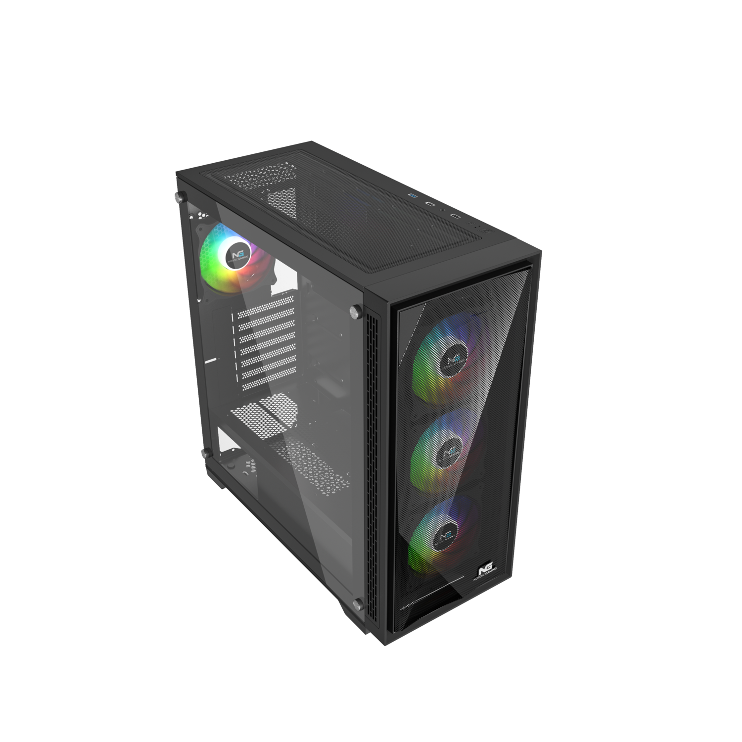 Nordic Gaming Nidhug-kabinet med RGB på Odin V3 gaming-pc fra Geekd
