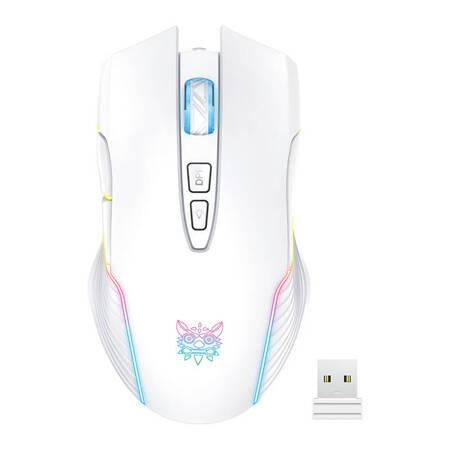 Hvid Onikuma CW905 trådløs gaming mus med RGB-lys