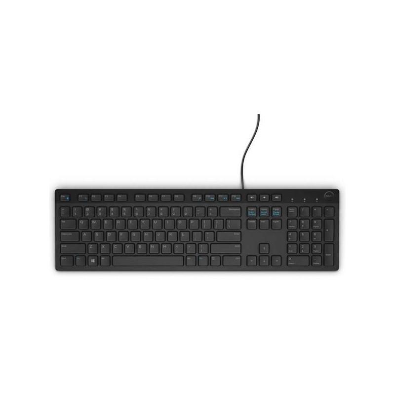 Dell KB216 kablet tastatur i sort set forfra