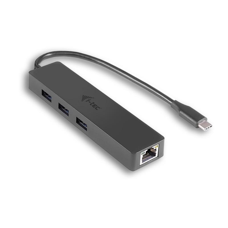 i-tec USB-C Slim HUB med gigabit ethernet-port
