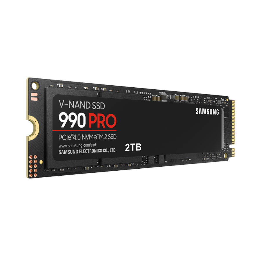 Samsung 990 Pro SSD 2TB, sort M.2-disk uden køleprofil