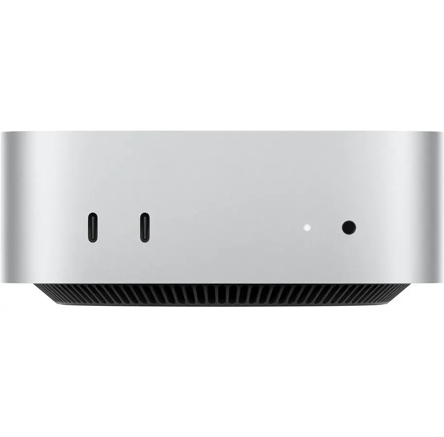 Apple Mac mini i sølv set forfra